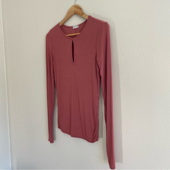 Intimately Free / Free People Ribbed Keyhole Long Sleeve Top - Picture 2 of 7